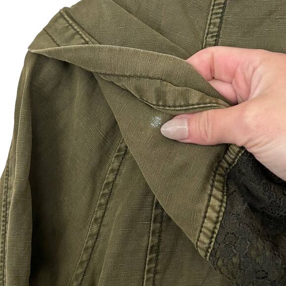 Anthropologie Hei Hei Green Lace Anorak Army Jacket Sz S - Picture 8 of 9